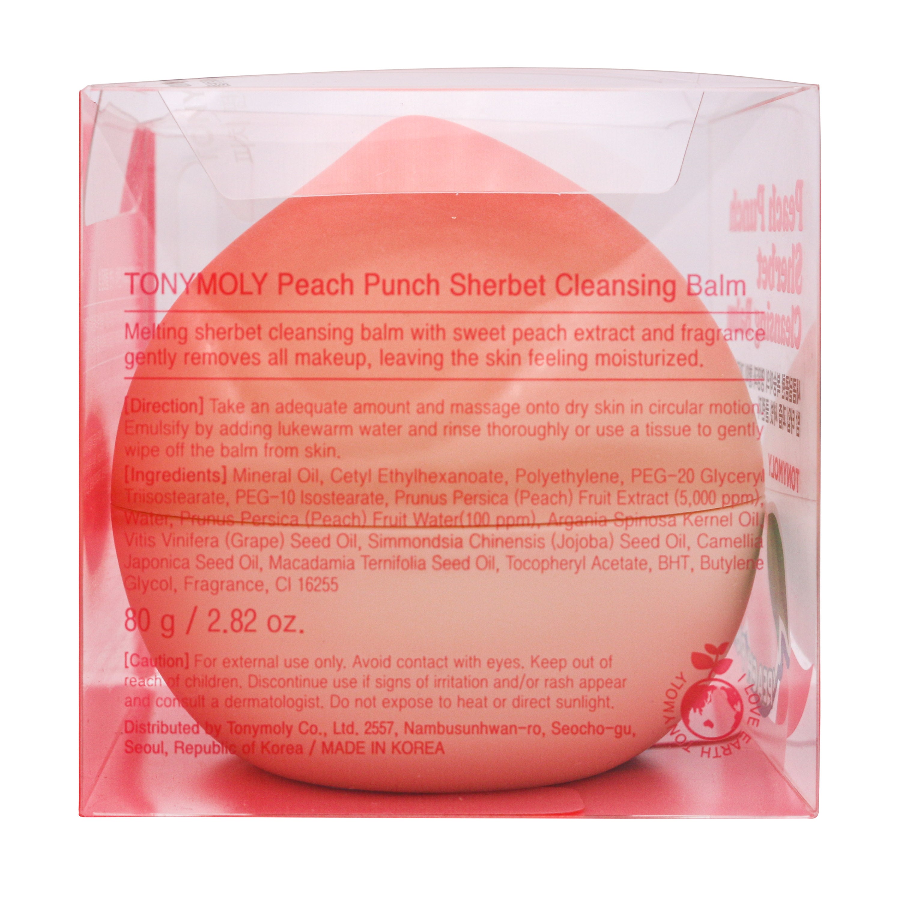 TONYMOLY Peach Punch Sherbet Cleansing Balm 80g | Korean Skin Care