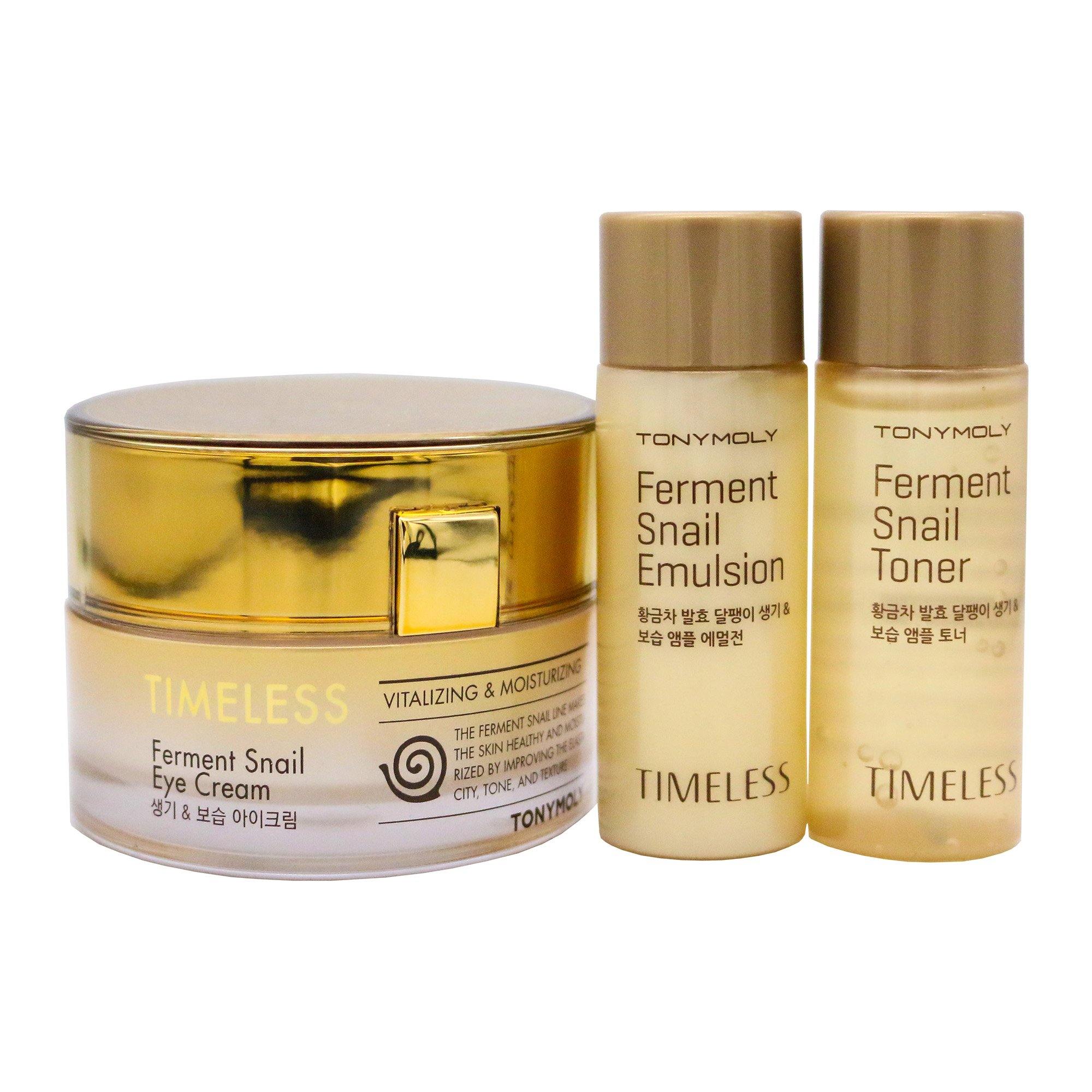 TONYMOLY Timeless Ferment Snail Eye Cream (Includes Free 20ml Ferment Snail Toner & 20ml Ferment Snail Emulsion) - TONYMOLY OFFICIAL