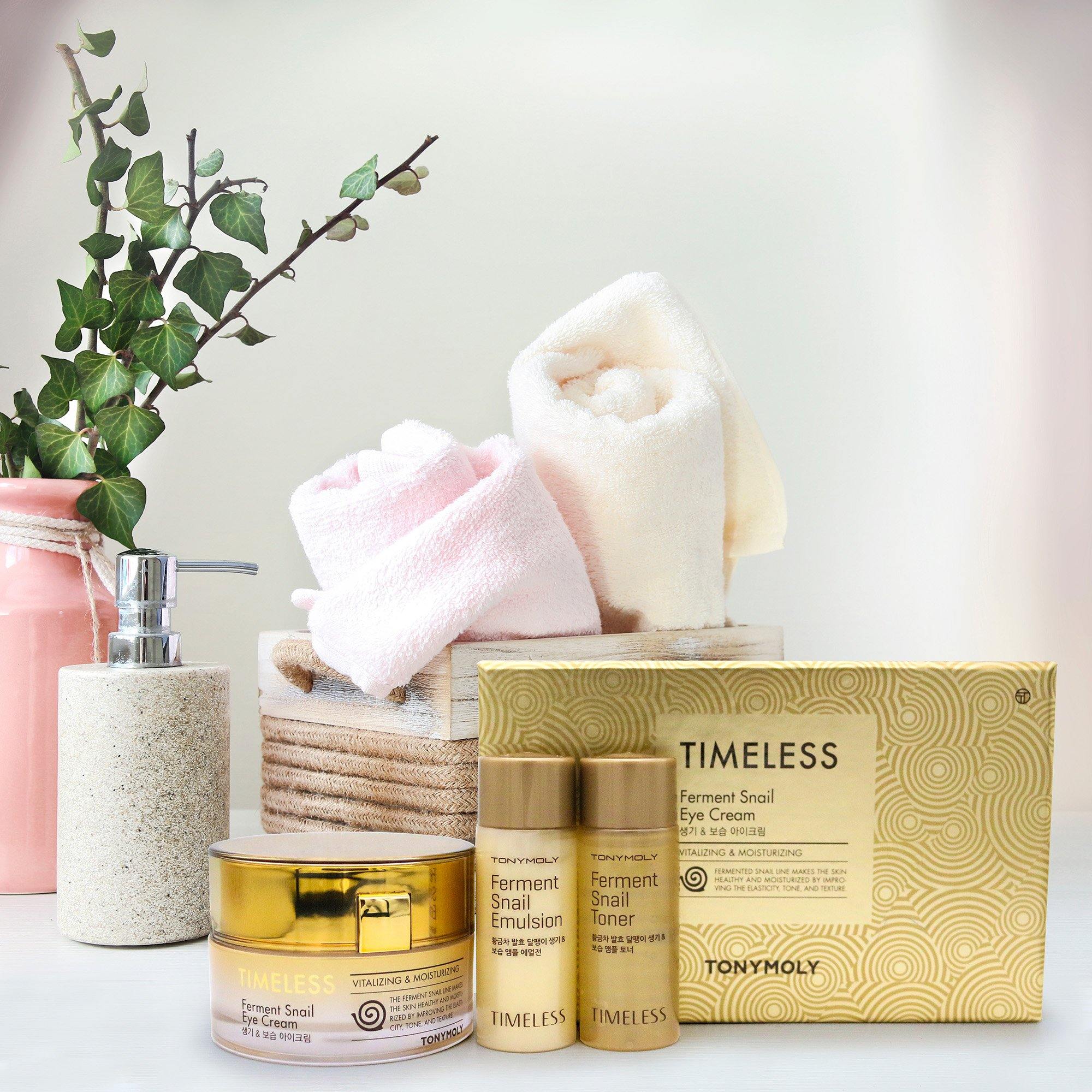 TONYMOLY Timeless Ferment Snail Eye Cream (Includes Free 20ml Ferment Snail Toner & 20ml Ferment Snail Emulsion) - TONYMOLY OFFICIAL